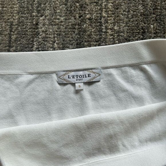 White Pleated Jersey L’Etoile Skirt, size small - Picture 4 of 7